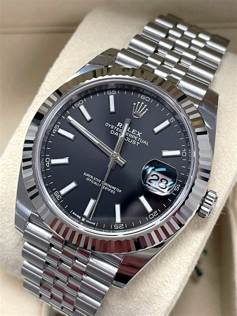 rolex datejust 41 black dial|rolex datejust 41 oystersteel.